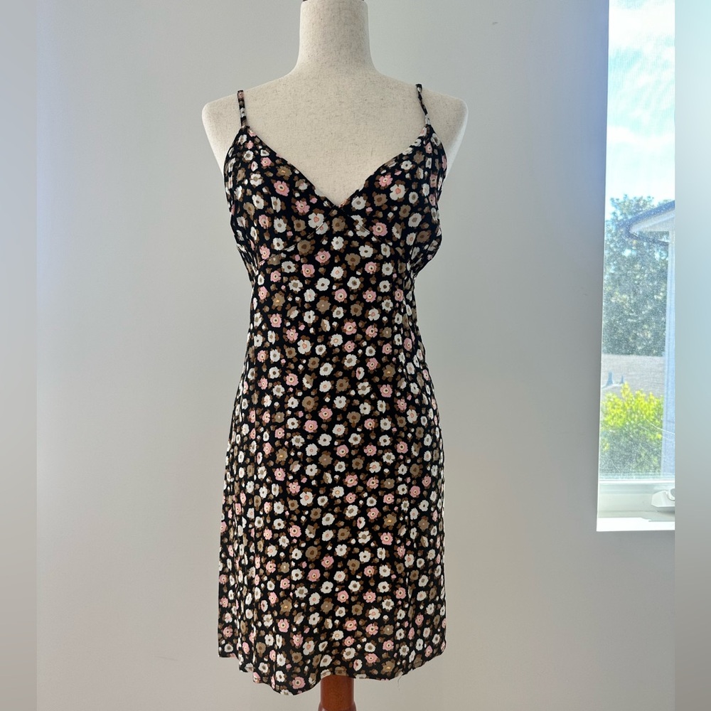 BP V Neck Crepe Sundress, Size Large